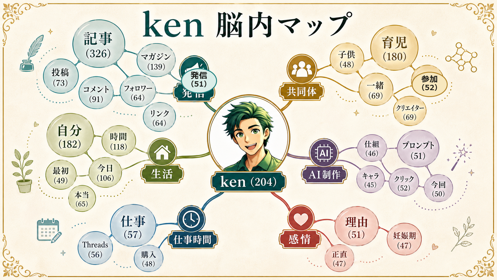 キーワード脳内マップの図解